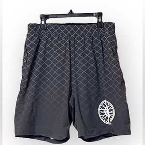 Soul Cycle Lined Shorts Gray Wheel Logo Drawstring Key Pocket Gray